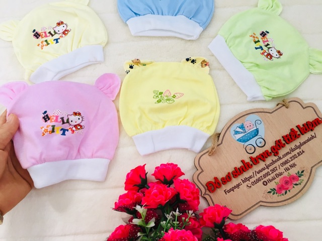 MŨ TAI THỎ BO GẤU CHO BÉ SƠ SINH 0-3M