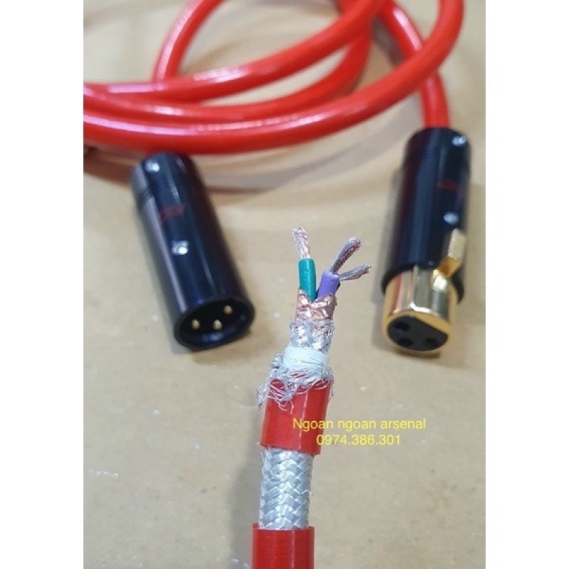 Dây tín hiệu Canon xlr ra RCA AV Hoa sen mạ bạc cao cấp