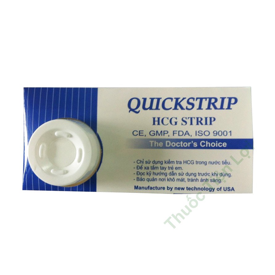 Que thử thai QICKSTRIP, dụng cụ phát hiện thai sớm, nhanh chóng, chính xác, hộp 1 que