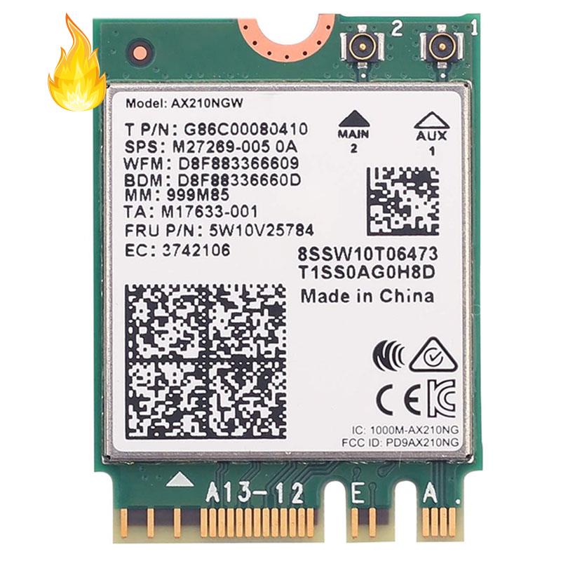 Bảng Mạch Wifi 6E AX210 Mở Rộng Wi-Fi Sang 6GHz Qua Bluetooth 5.2 Tri-Band WiFi6 Phù Hợp Cho Laptop Và Máy Tính Để Bàn Win10
