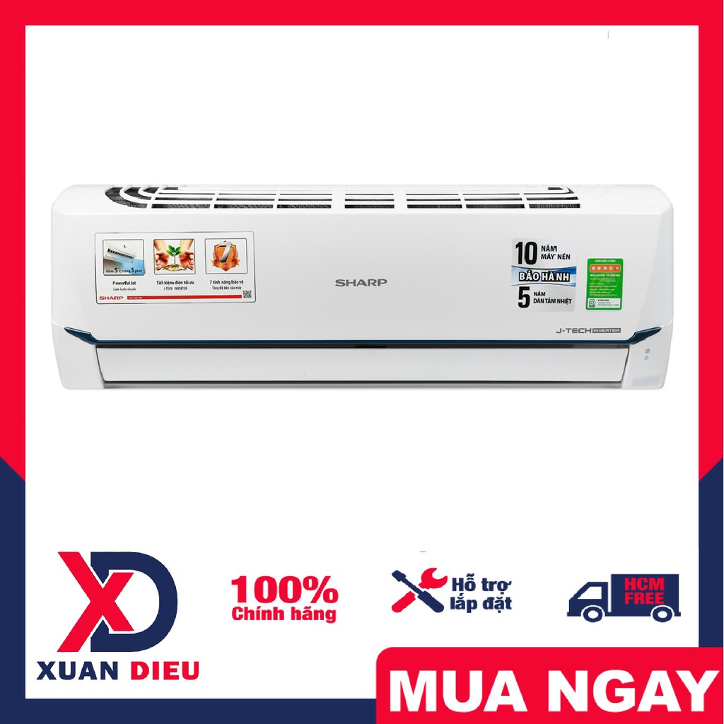 Máy lạnh Sharp Inverter 1.5 HP AH-X12XEW -Có Tự động làm sạch, Lọc bụi, kháng khuẩn, khử mùi.Giao hàng miễn phí HCM