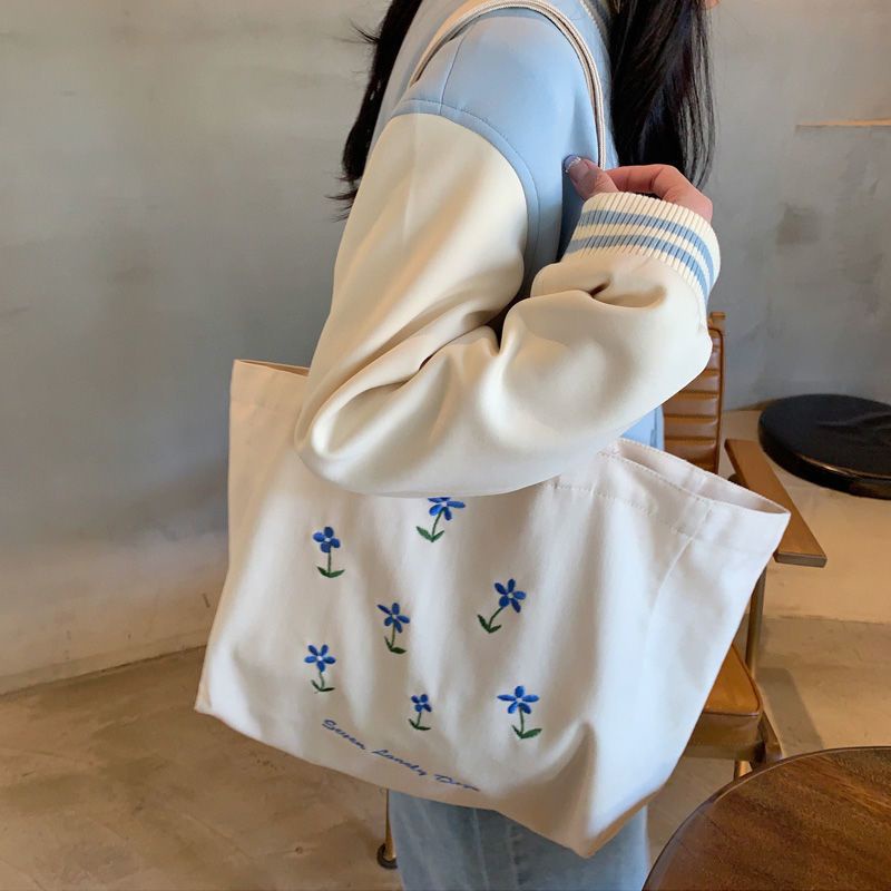 Túi Xách Canvas Cỡ Lớn In Họa Tiết Thời Trang Cho Nữ