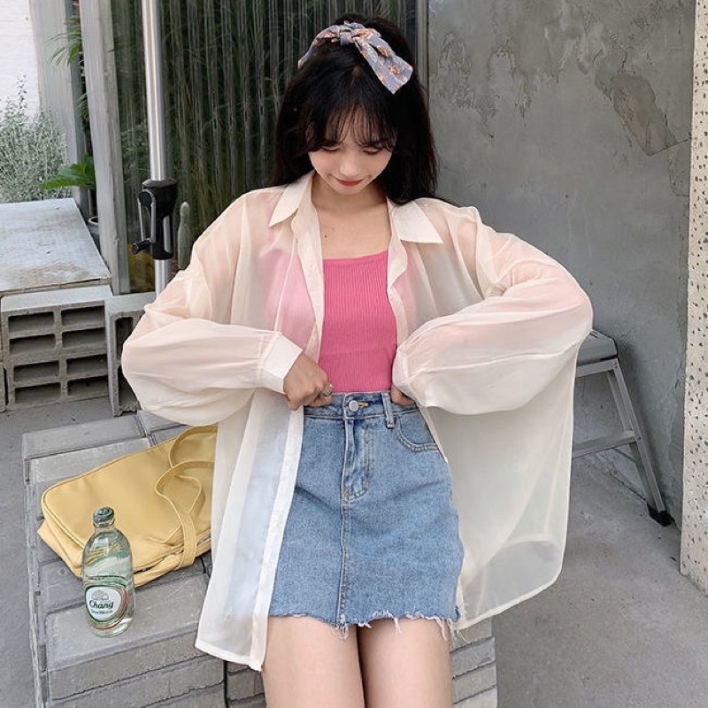 Áo khoác mỏng sexy tay dài nhiều màu hàn quốc