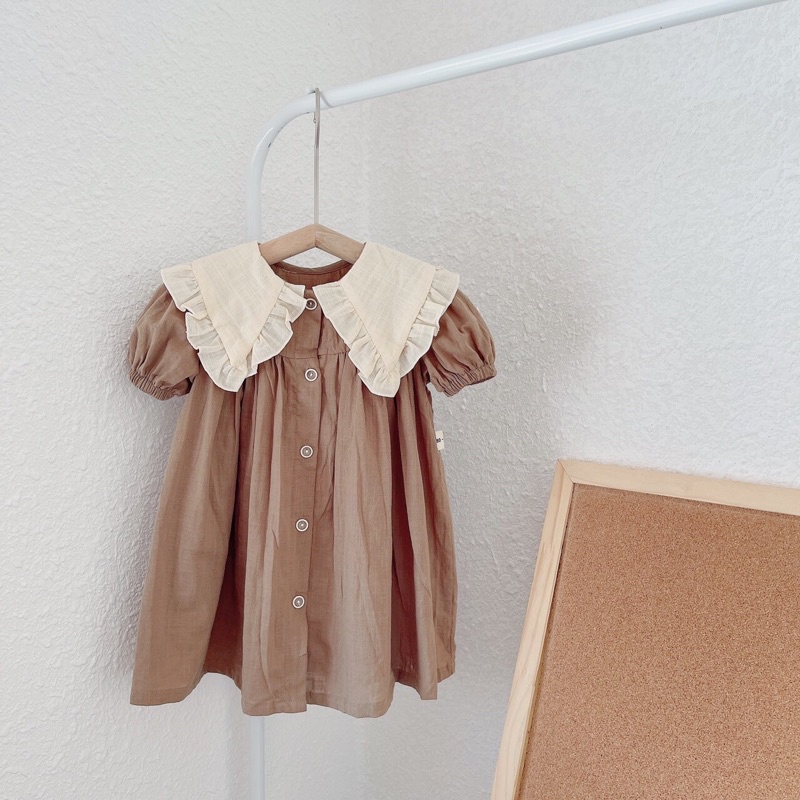 Váy thô cổ bèo cho bé