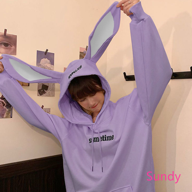 Áo Hoodie Tai Thỏ Form Rộng Thời Trang Năng Động Cho Nữ | BigBuy360 - bigbuy360.vn