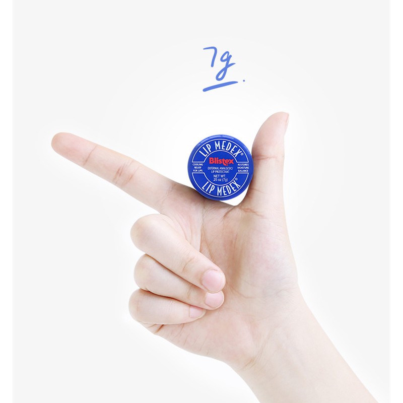 Son sáp dưỡng ẩm môi dạng hũ màu xanh dương nhỏ không màu tẩy da chết lâu trôi 7g