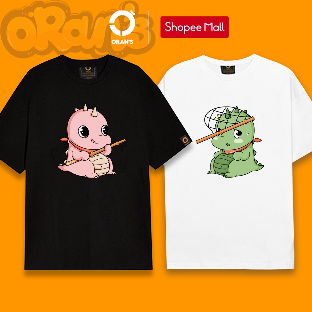 Áo thun khủng long ORANS tay lỡ áo đôi nam nữ Oversize chất COTTON 4C FULLBOX - ORAN'S Couple Tee