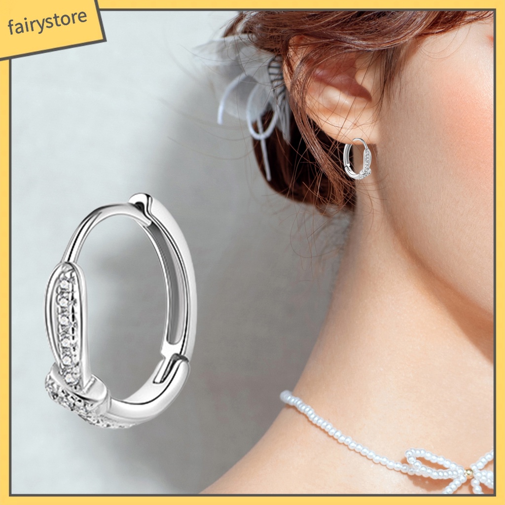 1 Đôi Bông Tai Hình Khối Lập Phương Xoắn Đính Đá Zircon Phong Cách Hàn Quốc Sang Trọng Dành Cho Nữ