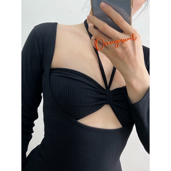 Đầm Body Tay Dài Khoét Ngực Cao Cấp  TDKN