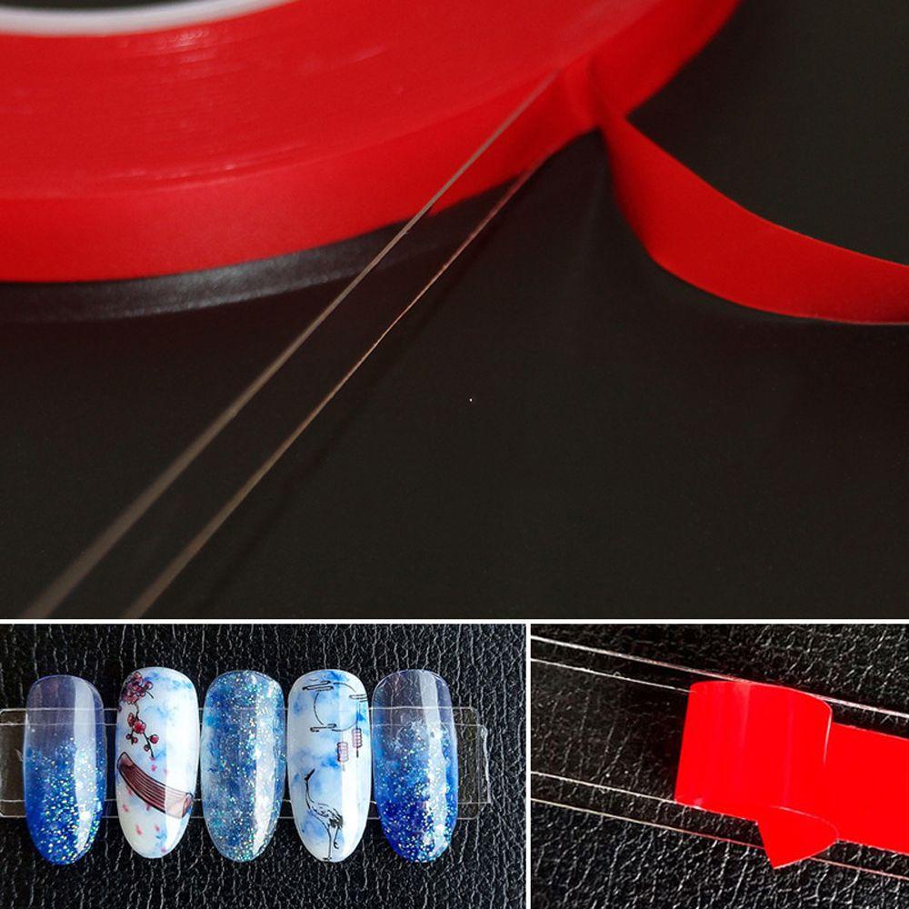 QQMALL 1 Cuộn Băng Keo Hai Mặt 3m / 10m Hỗ Trợ Trưng Bày Móng Tay Giả