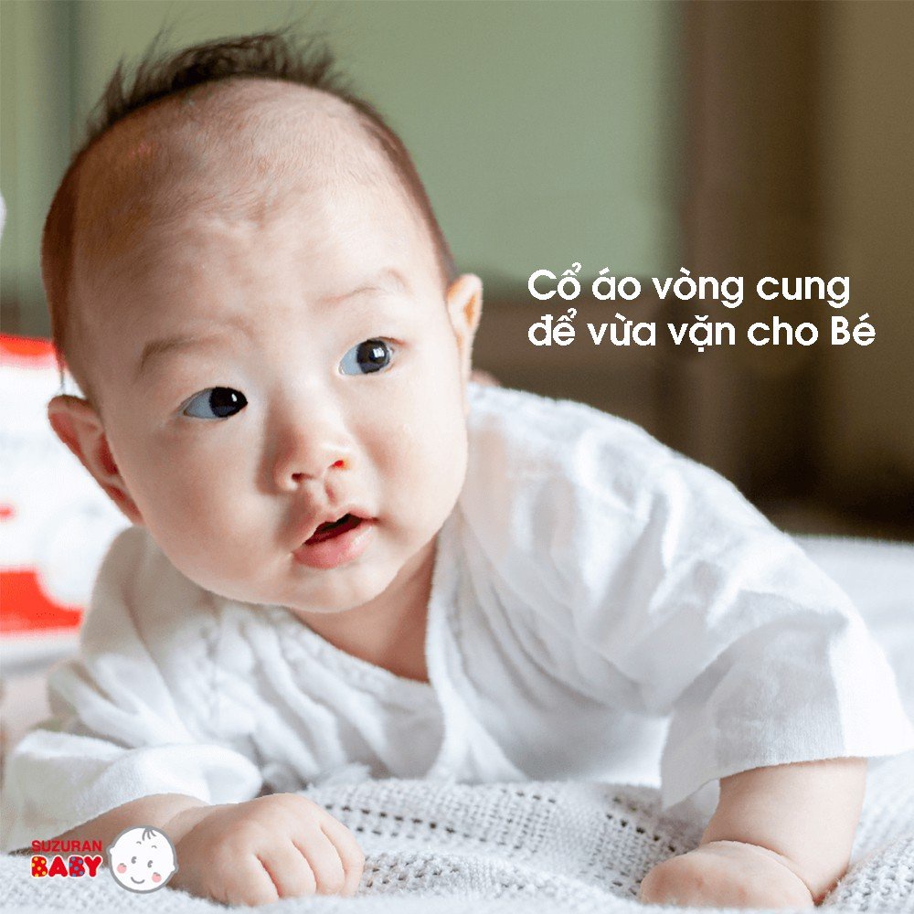 Áo sơ sinh Chitosan kháng khuẩn Suzuran Japan - Ngắn