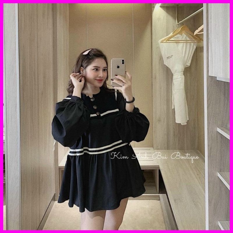 Áo kiểu nữ Babydoll phối viền bánh bèo