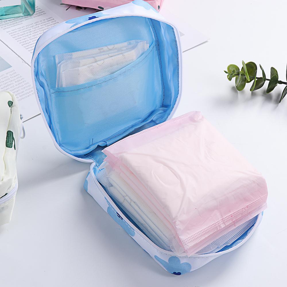 .Túi Đựng Băng Vệ Sinh Tai Nghe Bằng Cotton Tiện Dụng Cho Nữ