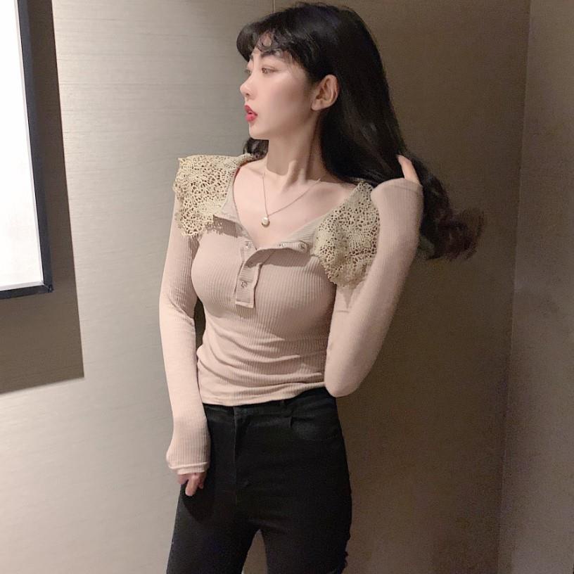 Áo Thun Tay Dài Ôm Dáng Thời Trang Xuân Thu Mới 2022