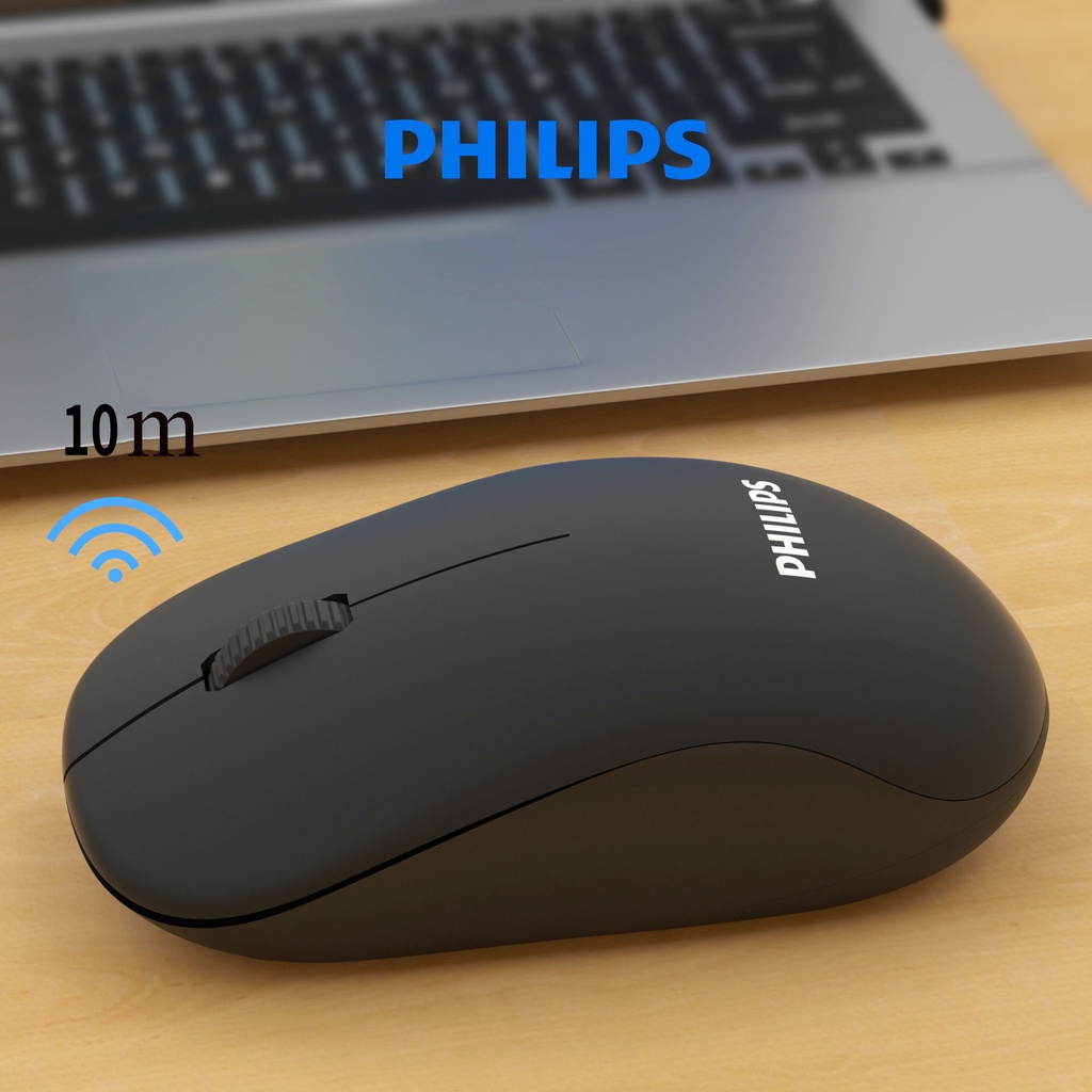 Chuột máy tính không dây Philips M221 - Chuột wireless chuyên cho PC Laptop sử dụng văn phòng - hàng chính hãng