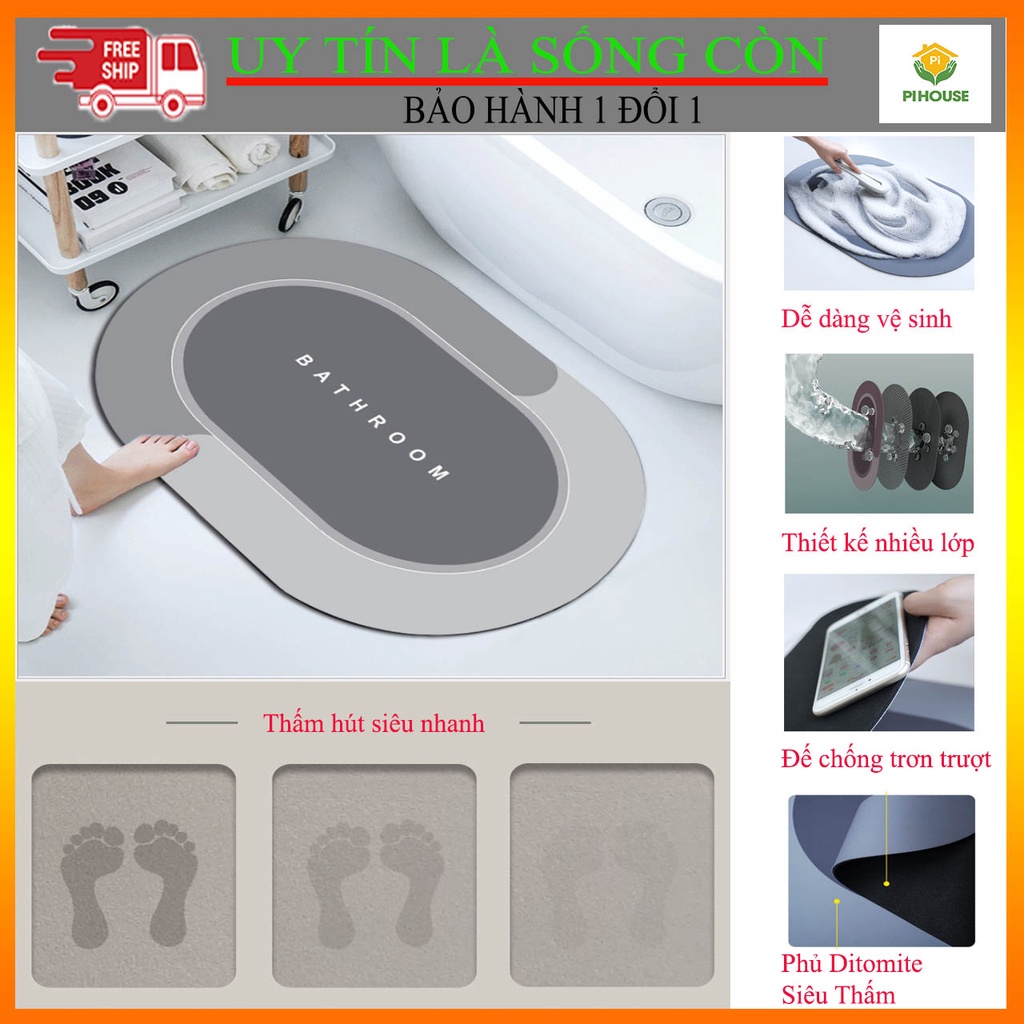 [RẺ VÔ ĐỊCH] Thảm trải sàn cao cấp lau chân nhà bếp, nhà tắm đẹp thấm hút tốt, siêu thấm, chống trượt