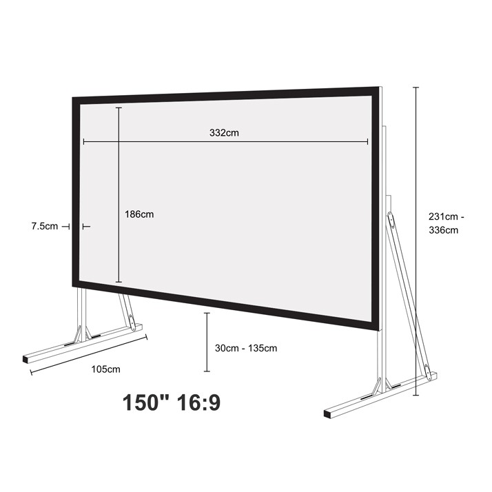 Màn chiếu khung di động Exzen chiếu trước 150 inch 16 9