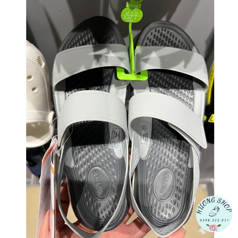 Sandal Literide 360 clog màu ghi đậm êm, mềm, nhẹ cho nữ
