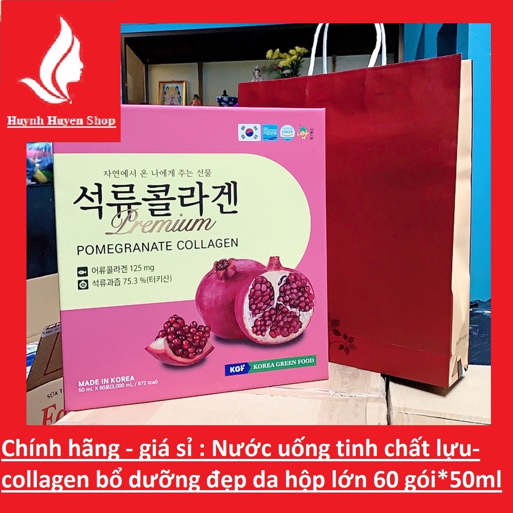 [chính hãng giá sỉ] Nước uống tinh chất Lựu Collagen - Pomegranate Collagen Premium sáng đẹp da 2 mẫu