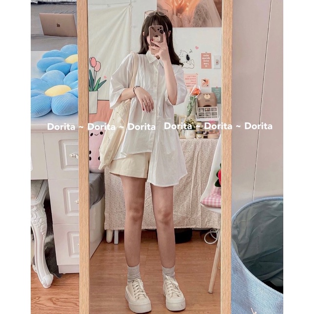 [Ảnh thật/Video] Áo sơ mi vạt lệch cách điệu Hàn Quốc, Áo sơ mi vạt lệch Dorita - Dorita Boutique | BigBuy360 - bigbuy360.vn