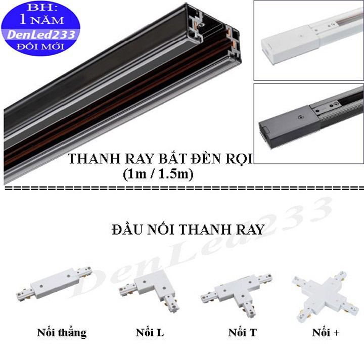 THANH RAY VÀ ĐẦU NỐI GẮN ĐÈN RỌI