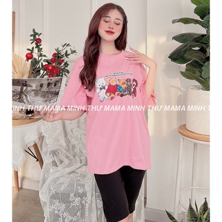 Bộ bầu mặc nhà - chất liệu cotton - kiểu mới thời trang ( bộ lửng ép 5 Gấu Nhỏ )