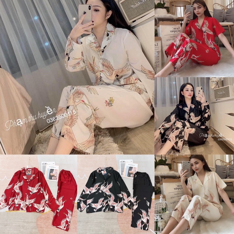 (Dưới 65kg) Đồ bộ pijama mặc nhà LỤA LATIN tay ngắn - tay dài quần dài cho nữ sang trọng cao cấp