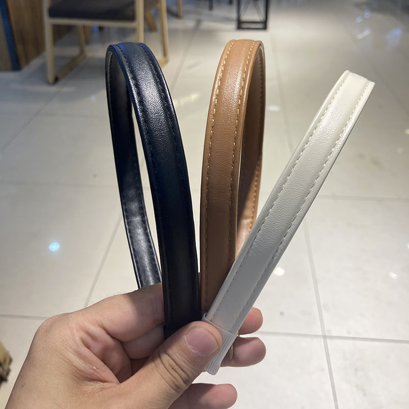 Dây Cột Tóc Da Pu Màu Kẹo Ngọt Phong Cách Vintage