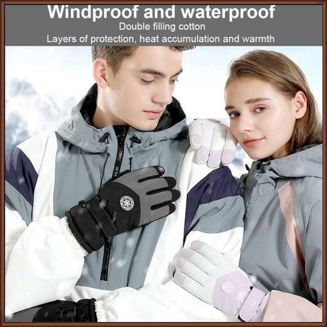 1 Đôi Găng Tay Trượt Tuyết Chống Nước Cảm Ứng Giữ Ấm Mùa Đông Cho Nam Nữ