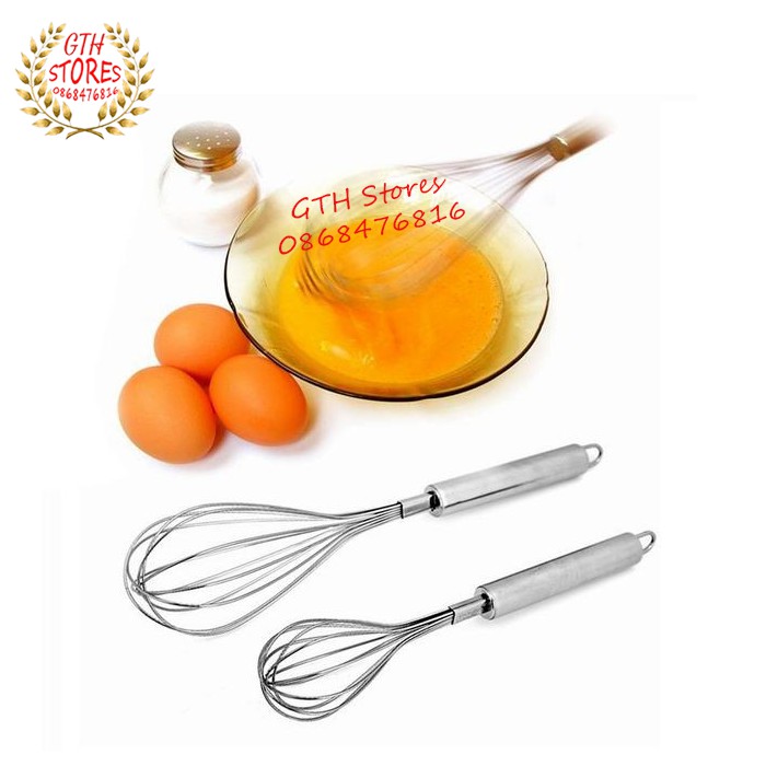 Cây đánh trứng động năng có lò xo tự quay - đánh trứng, đánh bột inox chắc chắn  _GTH Stores