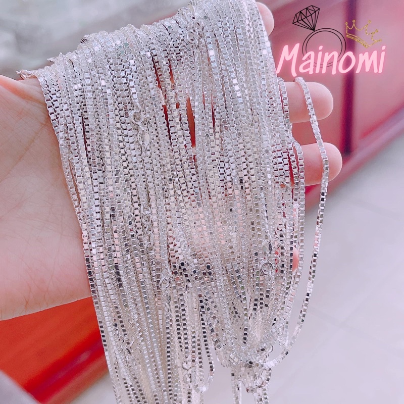 Dây chuyền vuông size to hot hit nam nữ đều đeo được Mainomi Shop Bạc Xinh