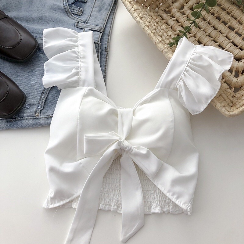 Áo croptop voan cánh tiên có mút