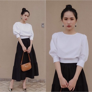 ÁO CỔ TRÒN THẮT NƠ SAU LƯNG