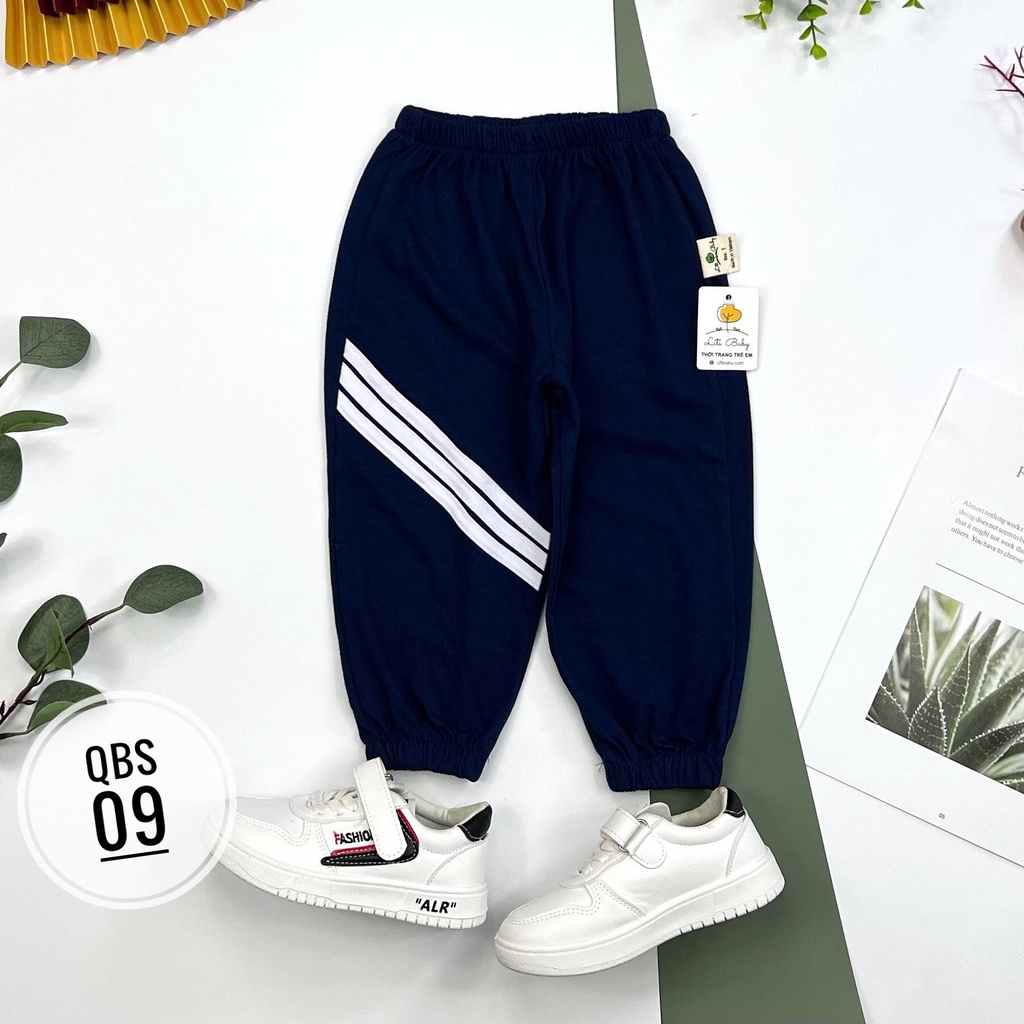 Quần dài bé trai cotton sọc ngang bo gấu size 1/10T