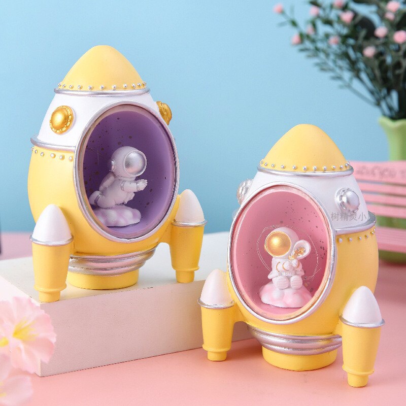 Đèn ngủ mô hình tên lửa,phi hành gia siêu dễ thương chất liệu PVC dùng làm đèn ngủ, đèn bàn,quà tặng-Ráp