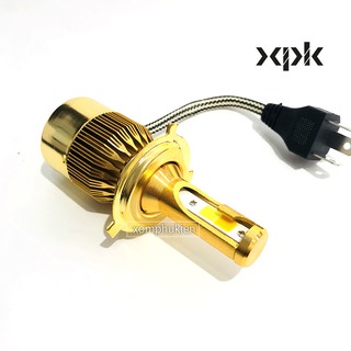 Đèn Pha Led C6 2 tim H4 Ánh Sáng Vàng