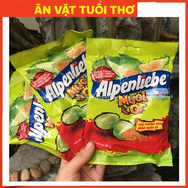 Kẹo Alpenliebe hương soài muối ớt dạng gói 87g 32 viên vị chua cay ngọt ngon tụt lưỡi