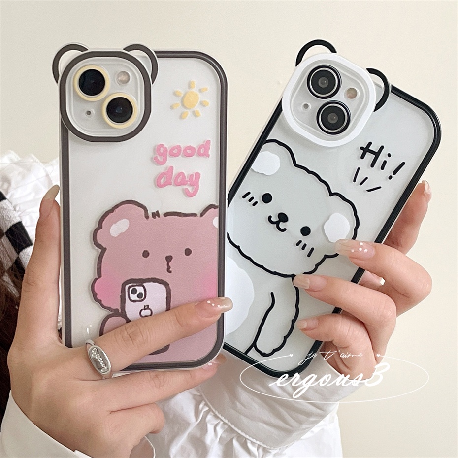 Ốp Điện Thoại Mềm In Hình Gấu Hoạt Hình Cho iPhone 14 13 12 11 Pro Max SE2020 X XR Xs Max 7 8 6 6s Plus