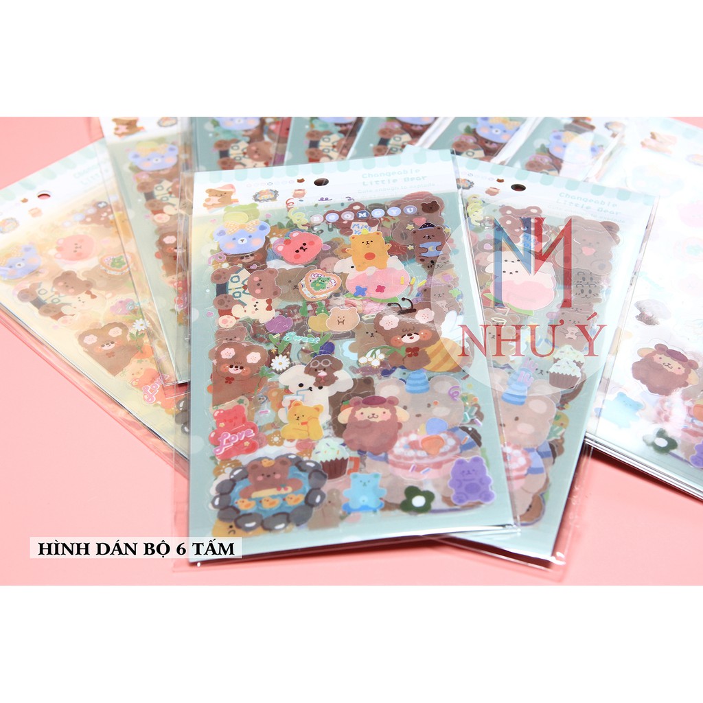 Sticker HÌNH DÁN BỘ 6 TẤM - PHụ kiện Hani