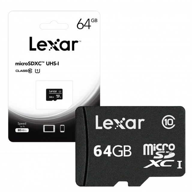 Thẻ nhớ Camera Micro SDXC Lexar 64GB Chính Hãng Bảo Hành 36 Tháng | BigBuy360 - bigbuy360.vn