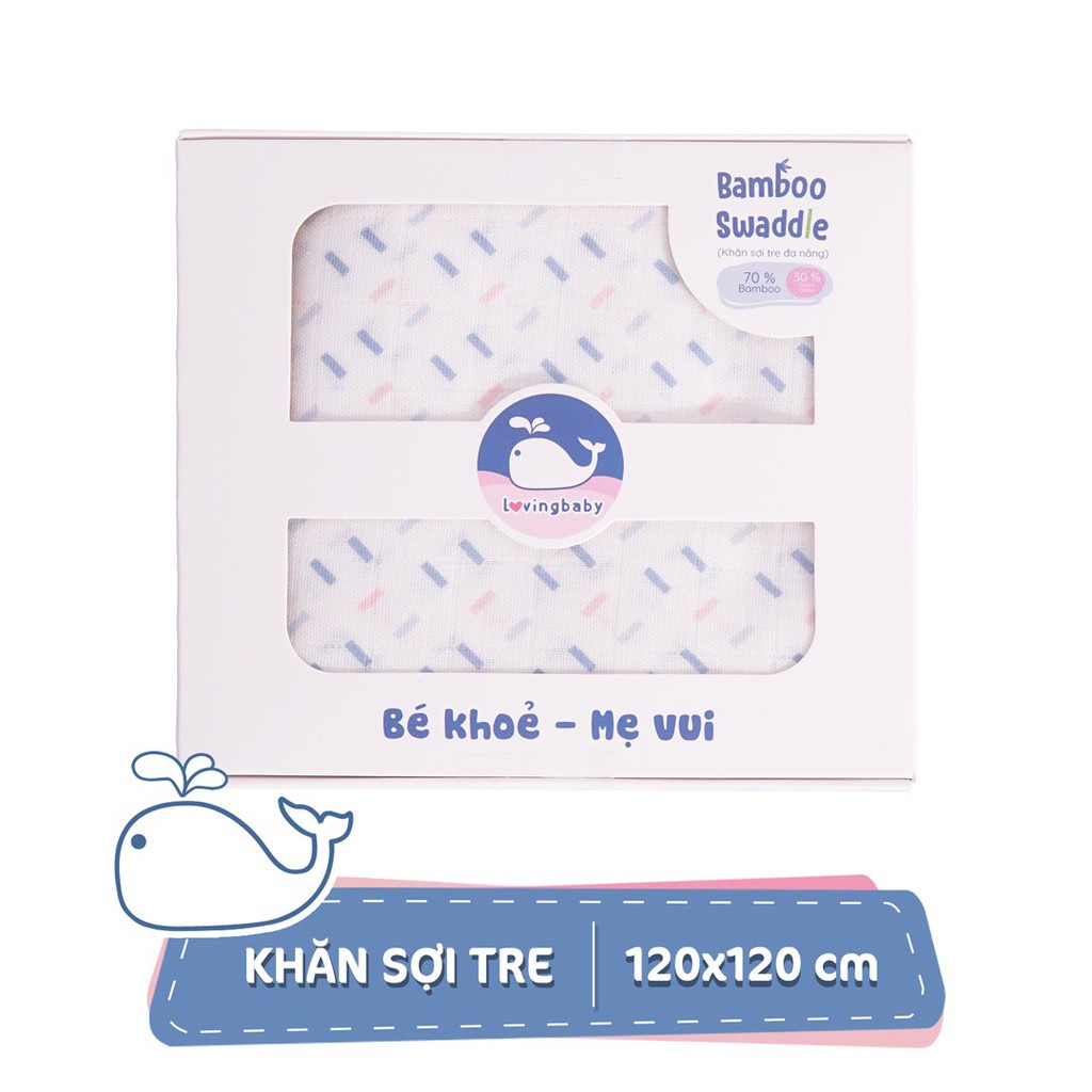 Khăn Đa Năng Sợi Tre Lovingbaby 120*120 Cho Bé (1 Chiếc/Hộp)