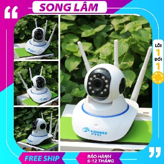 Camera wifi Yoosee HD720P, camera wifi 3 anten siêu nét 2020 hỗ trợ thẻ nhớ