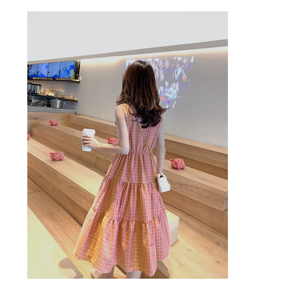 Đầm caro trẻ trung dáng xòe SP.01507