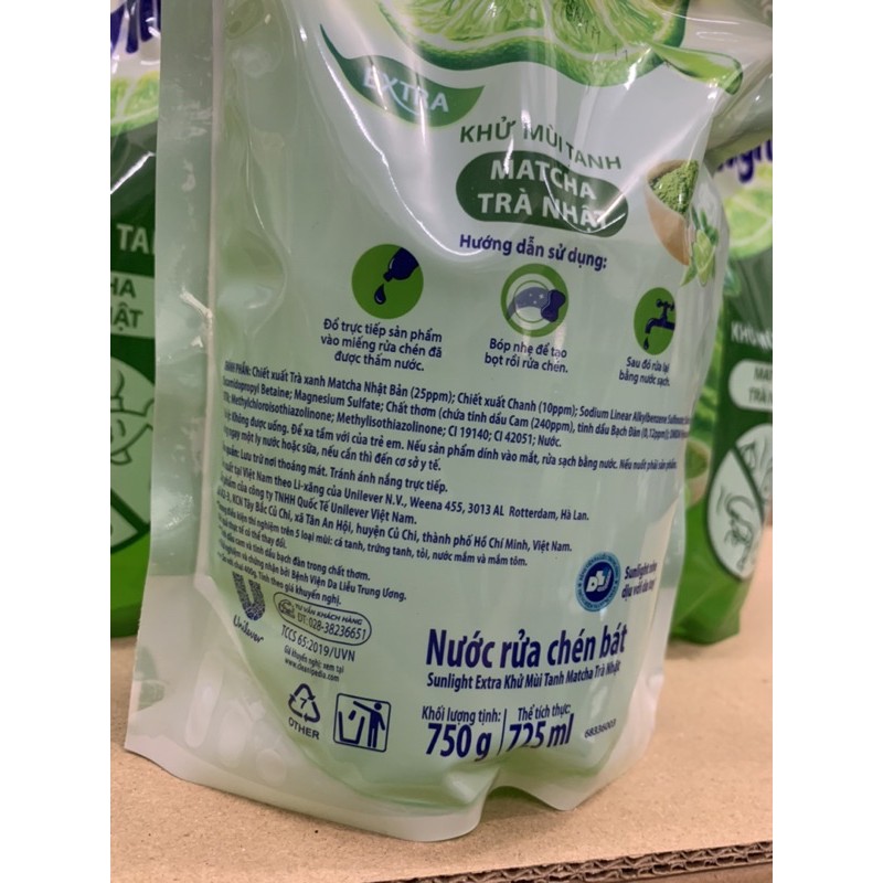 Nước rửa chén Sunlight trà xanh 750g