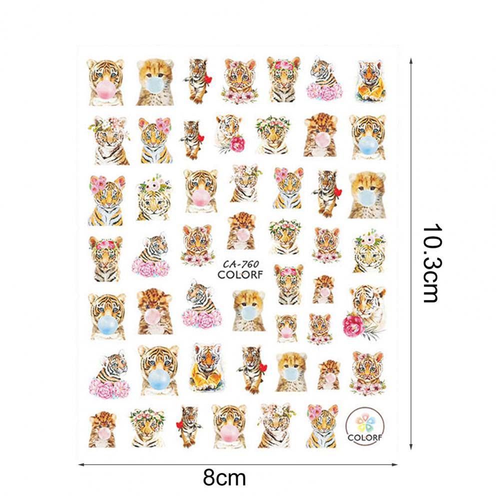 [Hàng mới về] Miếng dán trang trí móng tay họa tiết hoạt hình phong cách năm mới 2022 cá tính DIY