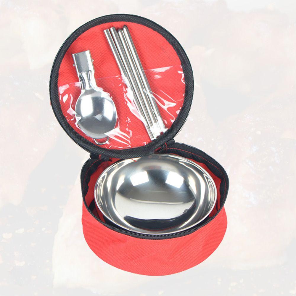 Bộ Dụng Cụ Bàn Ăn Bằng Thép Không Gỉ Kèm Túi Đựng Tiện Lợi