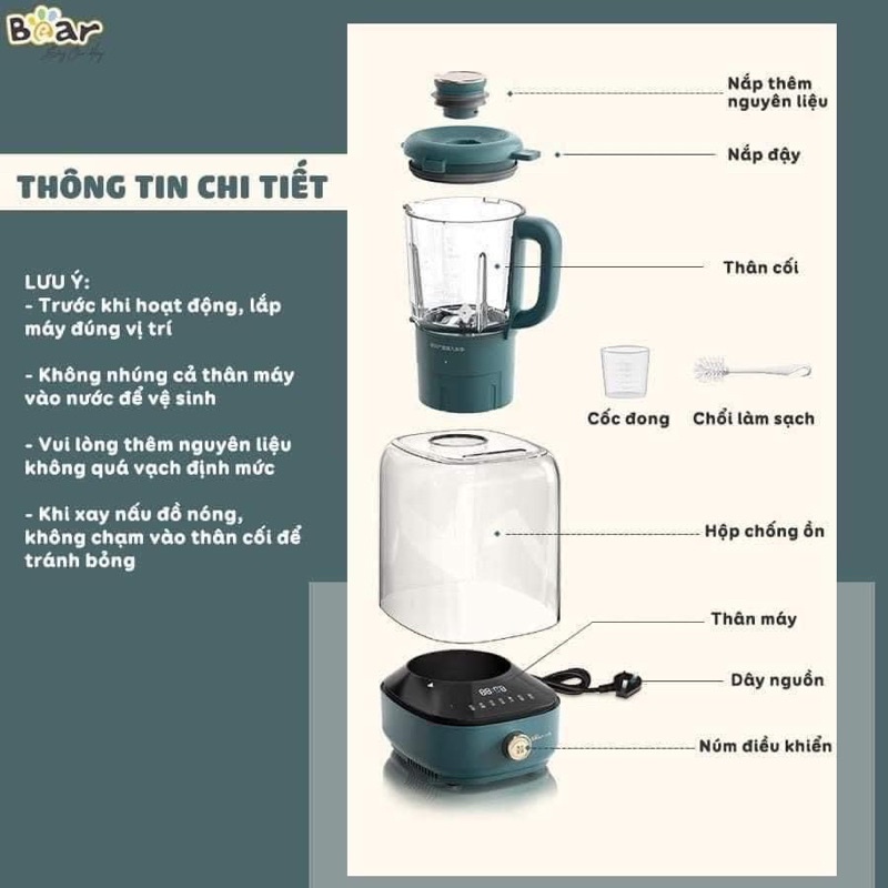 Máy làm sữa hạt Bear dung tích 1L mẫu mới 2022