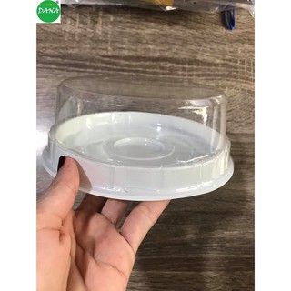 Hộp nhựa tròn đế trắng nắp thấp set 10 cái