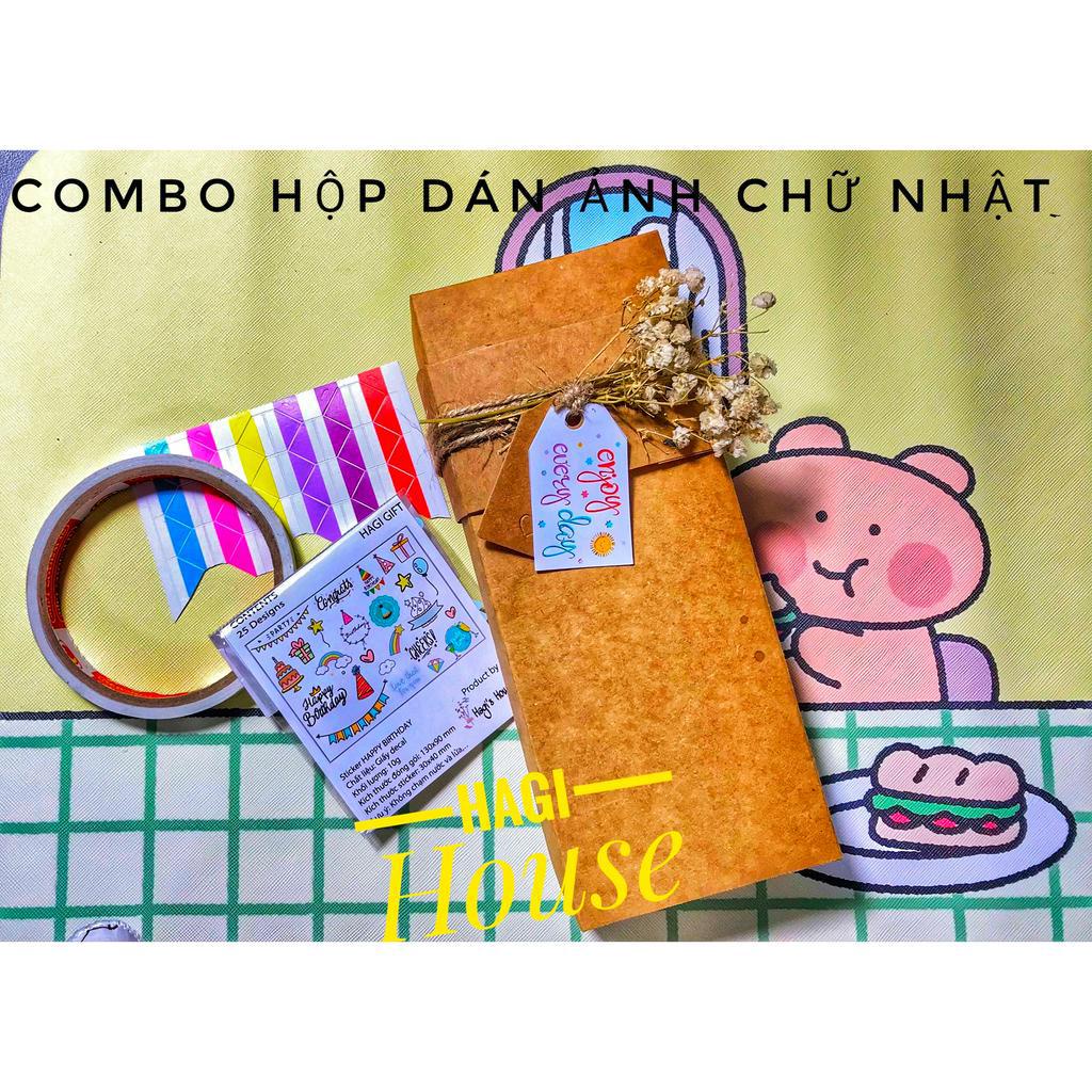 Combo Hộp dán ảnh chữ nhât, kèm in ảnh, quà tặng bạn bè, người yêu