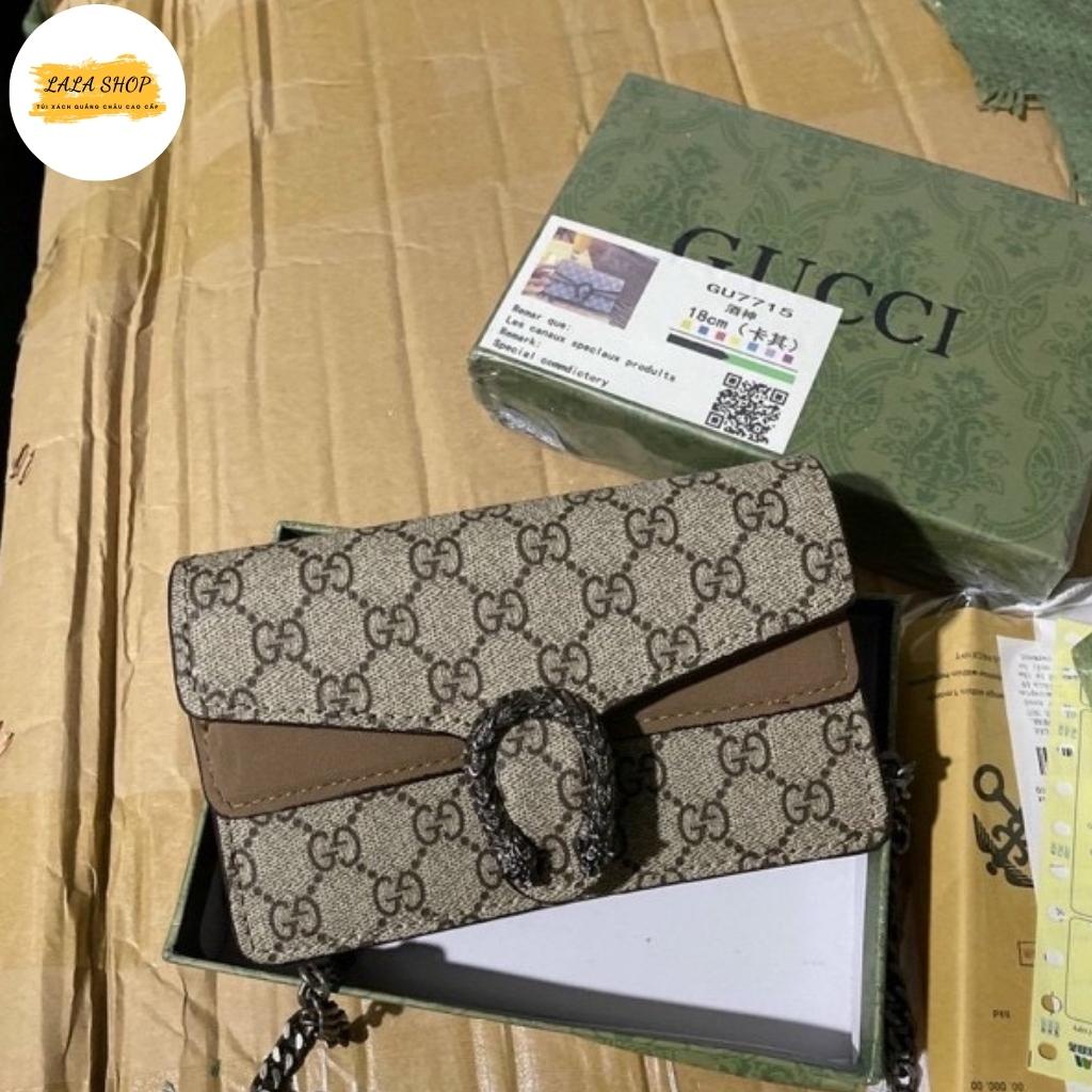 Túi xách G.C đầu rồng nâu - Túi đeo chéo Quảng Châu Size 20cm - Full Box Tag